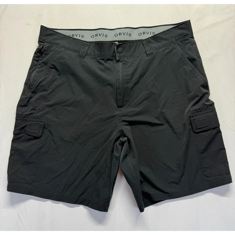 Orvis Cargo Shorts Mens 40 Black Lightweight Hiking‎ Workwear Utility Pockets